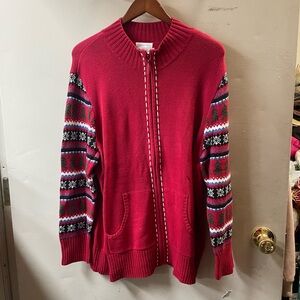 Cjbanks plus size(2X) long sleeve full zip cardigan